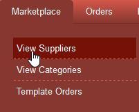 Click the supplier catalog that you wish to shop. 2. The products available within the catalog display. 3.