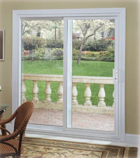 8400 Door Elegant slim-line design adds style, value and comfort to any home 7/8" tempered, insulated glass with warm-edge technology provides safety and optimum energy efficiency Multi-chambered