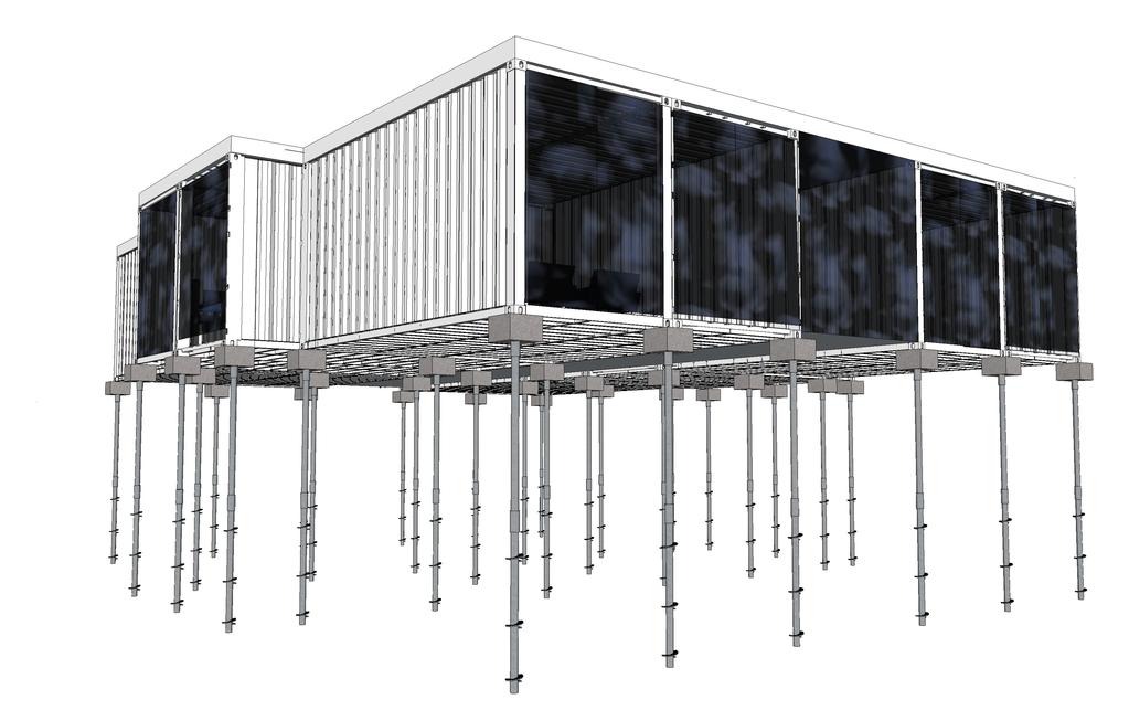CONTAINERISED BUILDINGS Medical structures Hotel accommodation Temporary buildings Construction site offices Up to 30 piles per day Up to 180kN SWL Speed of installation No ground beams required