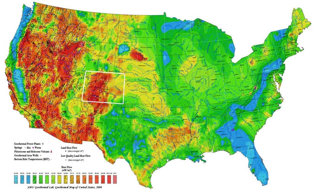 Geothermal Resources of Colorado and the Chaffee County Area Heat flow map of the conterminous United States 1 Geothermal resources are defined as any resource that uses the natural heat of the Earth.