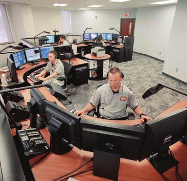 The City of Miami call-taker clusters provide user-friendly, cockpit style consoles while saving valuable floor space through a nested