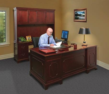 A selection of wood casegoods is available for more traditional and mid-level private offices.