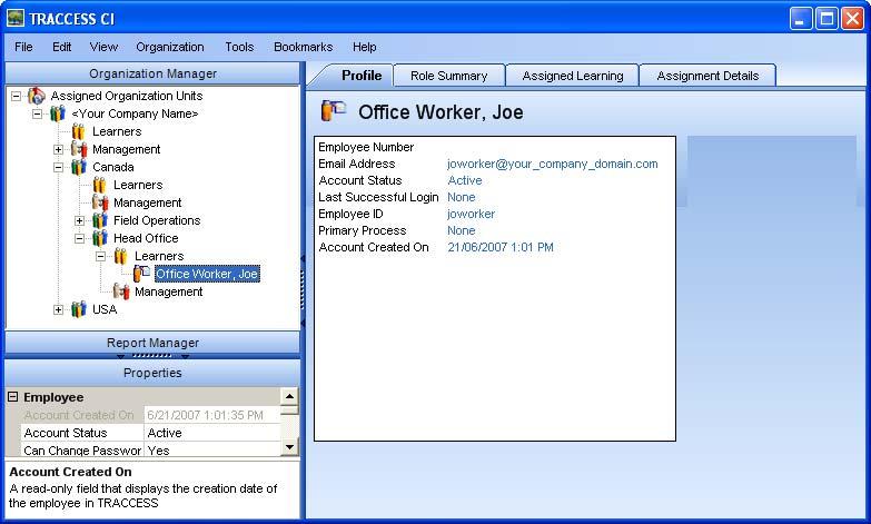 2. Right-click on Learners, and select New Employee. The New Employee dialog appears. 3. Enter the appropriate information (i.e., First Name, Last Name, Employee ID), and click OK.