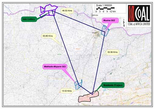 PROXIMITY OF MAKHADO AND VELE TO THE MUSINA-MAKHADO SEZ 4 Proximity of the Makhado Project to the Makhado SEZ Role of the Makhado Project in unlocking the Special Economic Zone in both Makhado and