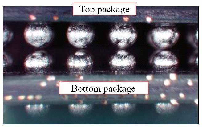 experiment leg. Figure 5 shows what the two package stackup looks like before going through reflow.