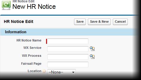 Maintaining Supporting Processes How to Use HR Noticeboard with WX 6. Select Save.