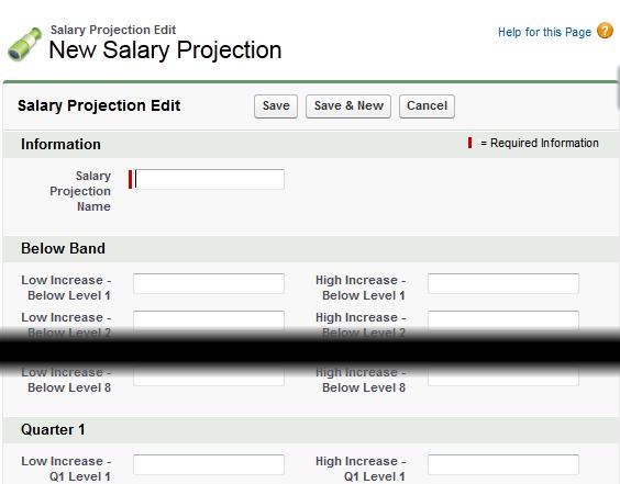 Maintaining Supporting Processes Salary Planning Salary Projections Salary projections help you to see the financial impact of salary increases and contribute to salary planning by linking Team