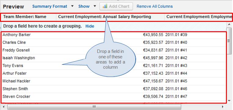 Maintaining Supporting Processes Reports and Dashboards o To use a field as a summary row - a grouping - drop the field onto