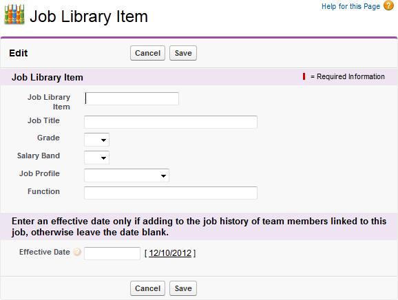 Maintaining Supporting Processes Using Libraries Fairsail displays the Job Library Item page: 3.