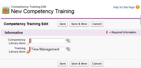 Maintaining Supporting Processes Using Libraries 4. Select Skill Library Item Lookup to find and select the skill to which you want to link this training item. 5.
