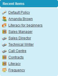 Finding Your Way Around the HR Manager Portal Viewing Recent Items Viewing Recent Items In the HR Manager Portal you can return quickly to items you have recently viewed by using the Recent Items