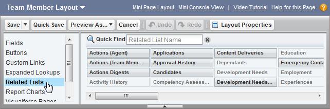 Maintaining Team Member Records Team Member Related Lists Changing Related List Content You can choose which fields are displayed in a