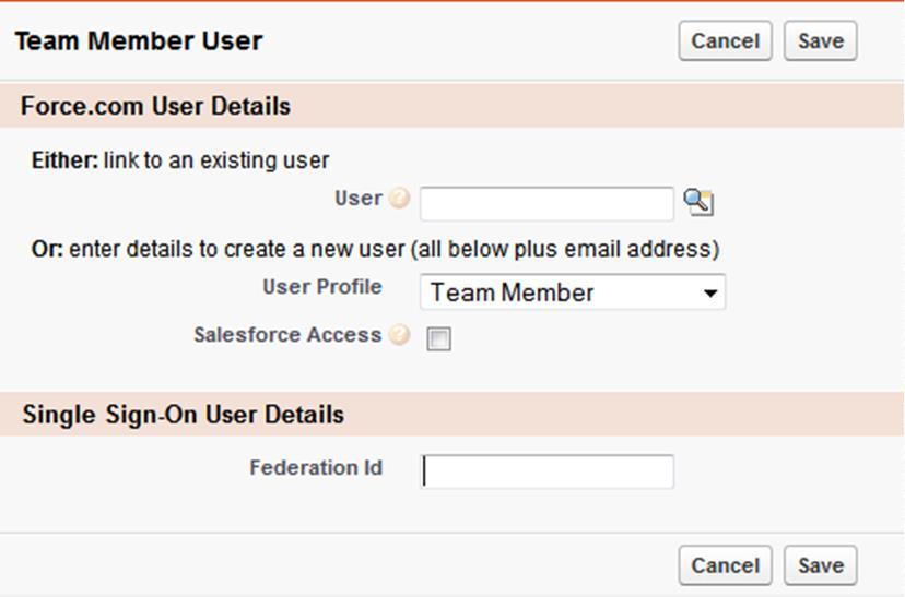 Maintaining Team Member Records Team Member Detail Buttons Change User Change User enables you to link a Team Member to a User Record.