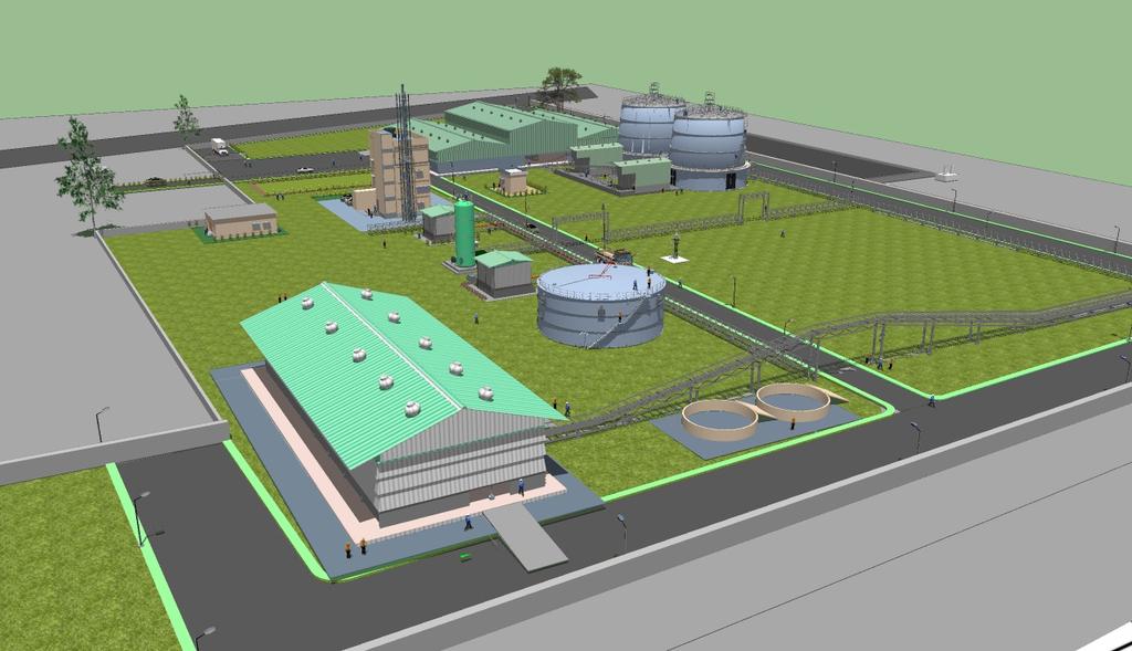 1.2 MW Paddy Straw Biogas Plant Pulverizer Dry Digesters Genset CSTR Fertilizer
