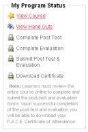 eceive PACE Credit Complete the post-test Complete the evaluation Once you have completed both, click the submit Post-Test and Evaluation link.