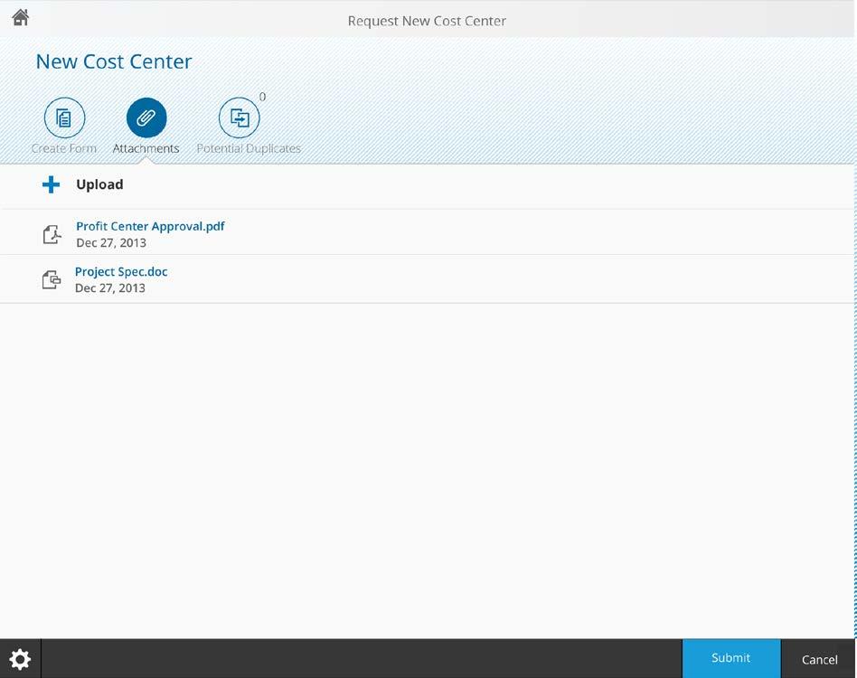 SAP Fiori for master data governance expert MDG Request Cost Center With the transactional app MDG Request Cost Center, you can request a new cost center for an organization.