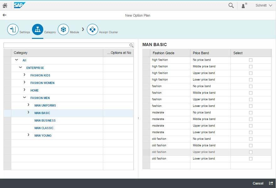 SAP Fiori for assortment planner My Option Plans and Manage Product Attributes The My Option Plans and Manage Product Attributes SAP Fiori apps are part of the SAP Assortment Planning for Retail 1.