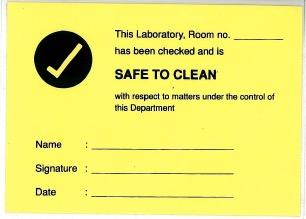 Entering waste production areas If the designated waste collection point is within a laboratory or restricted area, O&G cleaning staff may only enter laboratories when an approved UCL safe to clean