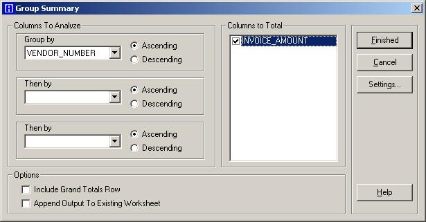 Step Three: In the new Summary of Invoices Paid worksheet add an additional calculated column next to the Count column.