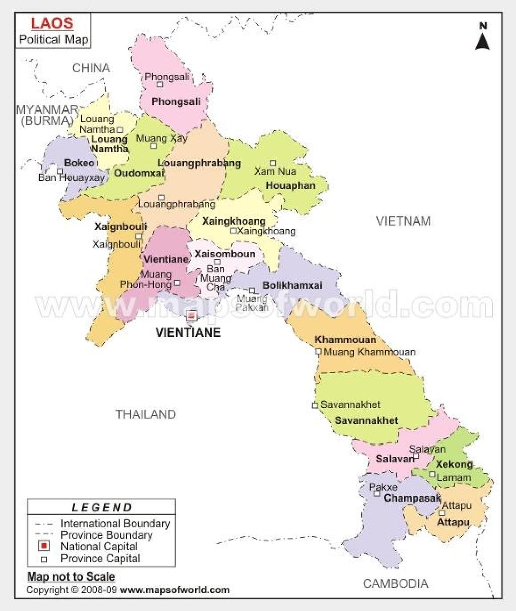 Map Of Lao PDR (Note: MHP works in