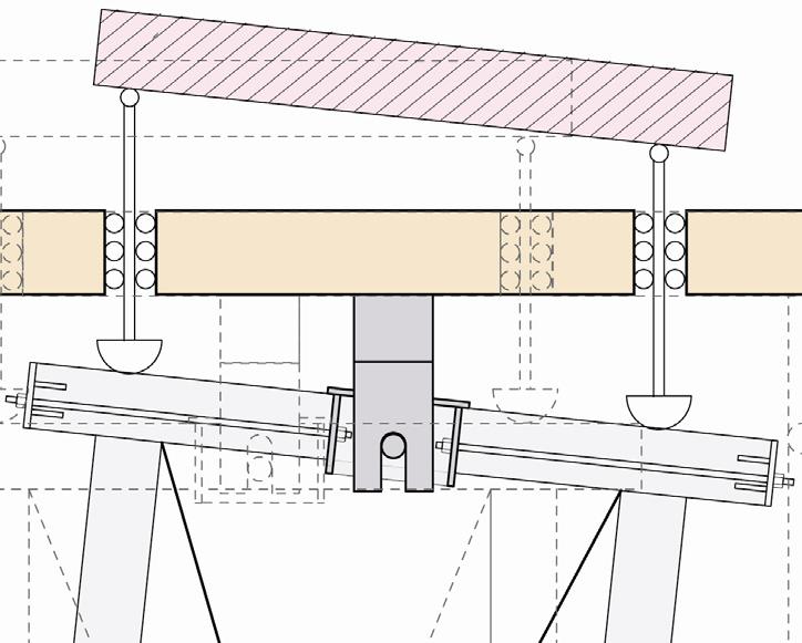 elevation, a-a section, (c) b-b section to upper frame steel bars loading fork (male) upper frame loading male (fork)