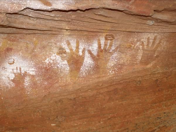 Rock art includes paintings and drawings that generally occur in rock overhangs, caves and shelters.