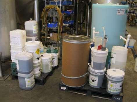 Chemical storage and spill Store chemical solutions in low traffic areas & within secondary containment Segregate and securely store non-compatible chemicals (for example acids and bases)