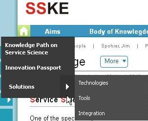 SS-KE Service Science Library Knowledge Path on Service Science Service Science defining the domain (ontology-based) Point of view on learning needs (*) Service Science Discipline Classification