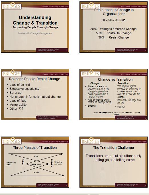 1. The Human Dynamics of Change and Transition Powerpoint presentation: Understanding