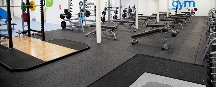 It can be installed under all SPORTEC floor coverings in indoor areas and is especially suited under SPORTEC style slabs for weight-lifting areas. Roll width 1,250 mm (± 1.