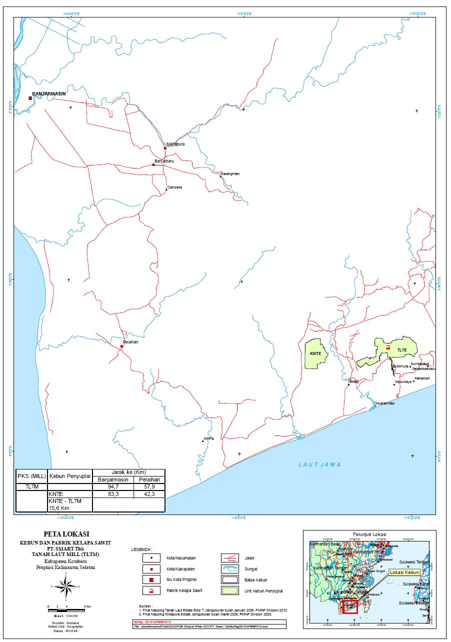 Figure 1 Map of Mill and Estates Location QEF08sa.RSPO.