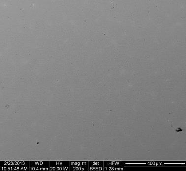 3.4 Polished Microstructures Both polished and corroded surfaces were characterized using scanning electron microscopy. Pure aluminum appeared featureless as expected, Figure 13. For Al-0.