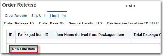 Shipment to Store Select the New Line Item option to enter specific PO information and enter the following information into the corresponding fields: Leave Blank Do not change Total Package Count Put