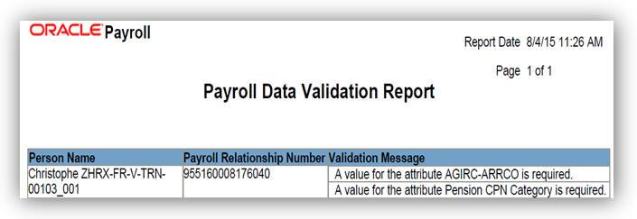 KEY RESOURCES For more information on this report, go to Applications Help, and search for the following topic: Worker Data Validation Report topic PAYROLL DATA VALIDATION REPORT