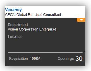 You can also display vacancies and requisitions and perform relevant actions by clicking on the vacancy or requisition.