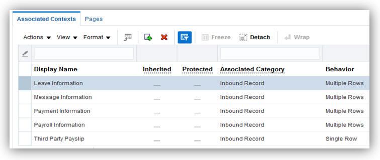 Associated Contexts for the Inbound Interface Review the Payroll Interface Inbound Record extensible flexfield to ensure that it captures the data you want to import from your payroll provider. 1.