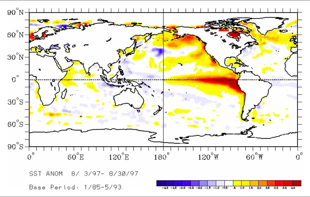 What did the 97/98 El Niño look like? ENSO 3.4 INDEX PEAKED AT 2.