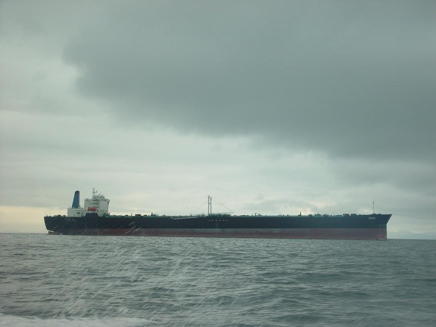 Supertankers Knock Nevis 1504 feet long, 226 feet wide sits