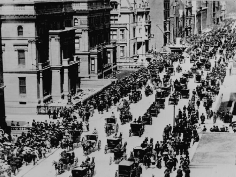 parade Fifth Avenue, New York 1900 Where is the car?