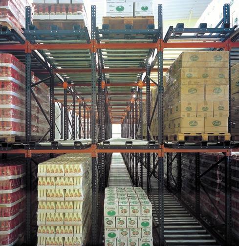 General features of pallet racking live storage Live storage racking for palletised loads are compact structures that incorporate