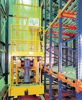 Goods can be taken out using stacker cranes or more conventional