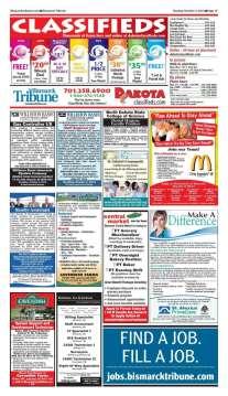 TARGETED ADVERTISING- CLASSIFIED The Bismarck Tribune s Classifieds are the local source for employment, auto and real estate information.