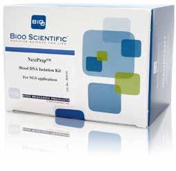 NextPrep Blood DNA Isolation Kit Designed for NGS applications Only six pipetting steps required Fast and easy DNA isolation from whole blood or buffy coat/wbcs No protease digestion step No organic