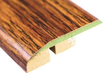 MDF LAMINATE MOLDINGS T-MOLDINGS Finishes gap between level flooring areas.