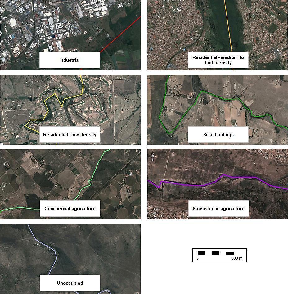 Table 6-1: Examples of land use types The resulting characterisation of the three watercourses constituting the study area is shown in Table 6-2.
