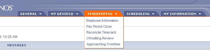Accessing Reconcile Timecard 1. Click Timekeeping on the Navigation Bar. 2. Select Reconcile Timecard.