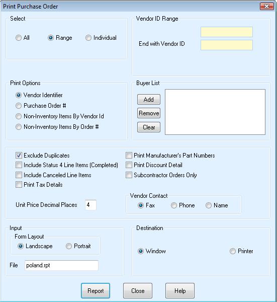 Purchasing Control User Guide - 52 of 96 PO Line #: For a part note, this identifies which Line Item on the purchase order you wish to examine. Use the scroll bar to change line items.