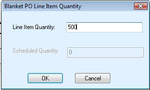 Purchasing Control User Guide - 57 of 96 Blanket PO A blanket PO allows you to enter a purchase order for a large quantity in order to benefit from quantity/price breaks for a particular item without