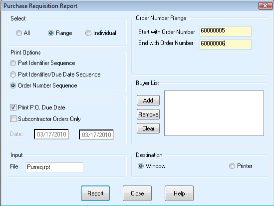 Purchasing Control User Guide - 69 of 96 7.6 Purchase Requisition Reports The Purchase Requisition Report is used to verify information on Purchase Requisitions.