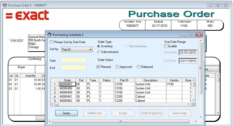 Purchasing Control User Guide - 72 of 96 Information: The number of purchase requisitions selected is displayed.